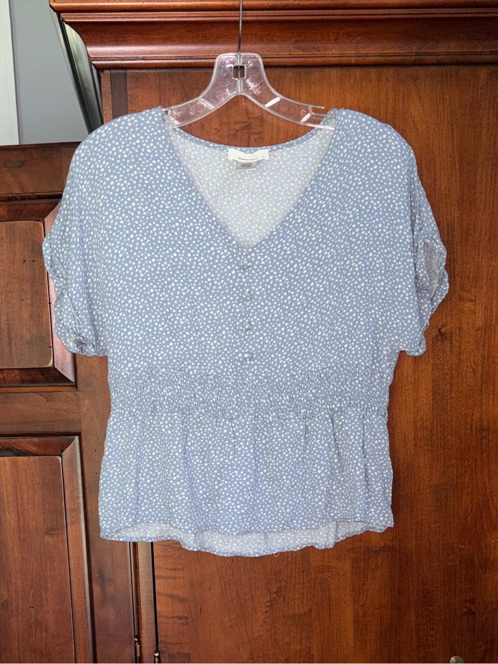 URBAN Romantics Soft V-Neck Peplum Blouse